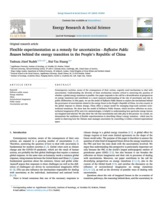 Flexible experimentation as a remedy for uncertainties - Reflexive Public Reason behind the energy transition in the People's Republic of China